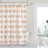 Tangerine Orange and White Shower Curtain with Neutral Minimalist Decor