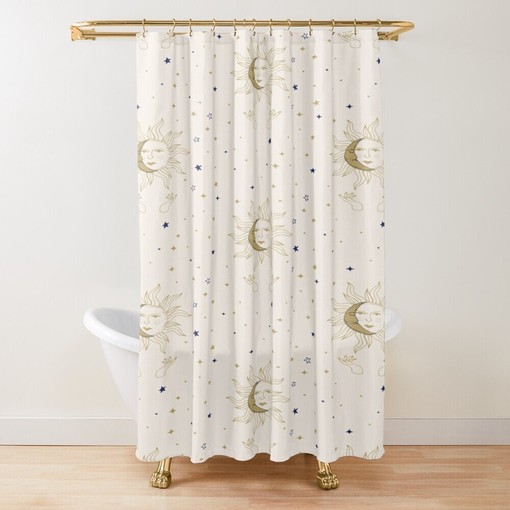 Tarot Spiritual Shower Curtain | Moon Design | Eco-Friendly and Waterproof | Unique Shower Curtains - Image 3