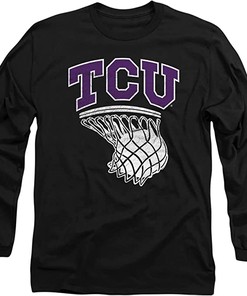 Tcu Basketball Hoop Official Long-Sleeve T Shirt for Adults, Perfect for Tcu Students and Fans
