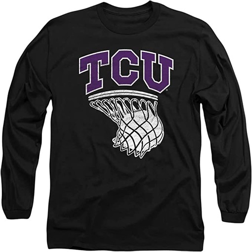Tcu Basketball Hoop Official Long-Sleeve T Shirt for Adults, Perfect for Tcu Students and Fans