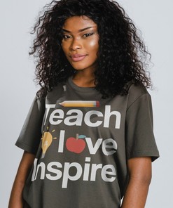 Teach Love Inspire Unisex Shirt, Teacher Tee, Elementary School Teacher Gift, Movie Fans Gifts