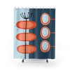 Teal Mid Century Modern Shower Curtain | Vintage Bathroom Decor 1960s Style | Guest Bathroom Decor