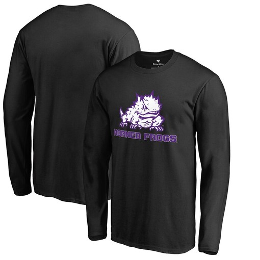 Team Lockup Long Sleeve T-Shirt for TCU Horned Frogs Fans, Official University Football Fan Shirt