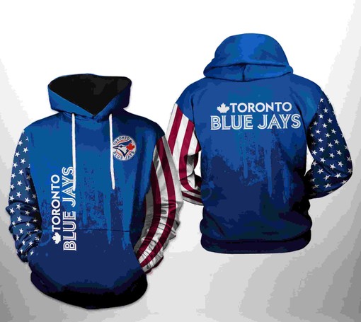 Team USA Toronto Blue Jays Baseball Hoodie with 3D Print and Zipper - Show Your Patriotism