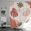 Terracotta-inspired Design Chic Pink Bohemian Roses and Leaves Shower Curtain