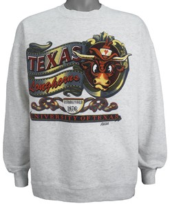 Texas Longhorns Vintage Crew Neck Sweatshirt - NCAA 1990s Retro Apparel