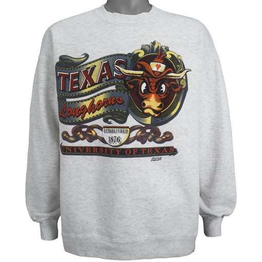 Texas Longhorns Vintage Crew Neck Sweatshirt - NCAA 1990s Retro Apparel