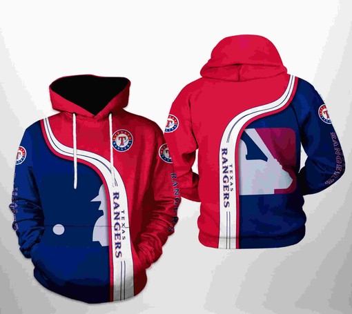 Texas Rangers All Over Print MLB Team 3D Hoodie Zipper - 3D Hoodies with Zippers