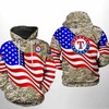 Texas Rangers All Over Print US Flag Camo Veteran 3D Hoodie - 3D All Over Print Hoodie Size S-5XL