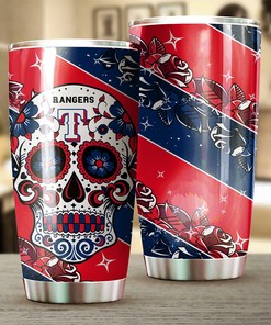 Texas Rangers Bold Statement Skull MLB Tumbler with a Unique and MLB Design
