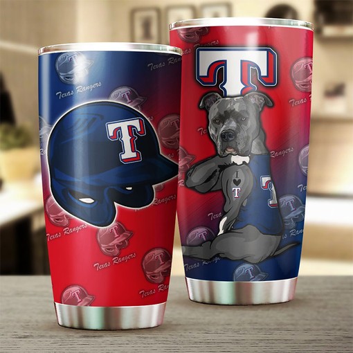 Texas Rangers Dog Lovers MLB Tumbler - Personalized Design