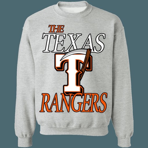 Texas Rangers HALLOWEEN Retro MLB Crewneck Sweatshirt Hoodie Shirt - For Baseball Fans - Image 3