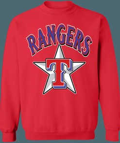 Texas Rangers LONE STAR Vintage MLB Crewneck Sweatshirt Hoodie Shirt - For Baseball Fans