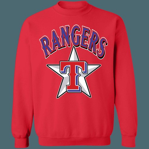 Texas Rangers LONE STAR Vintage MLB Crewneck Sweatshirt Hoodie Shirt - For Baseball Fans