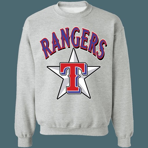 Texas Rangers LONE STAR Vintage MLB Crewneck Sweatshirt Hoodie Shirt - For Baseball Fans - Image 2