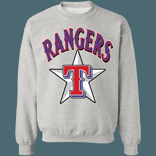 Texas Rangers LONE STAR Vintage MLB Crewneck Sweatshirt Hoodie Shirt - For Baseball Fans - Image 3