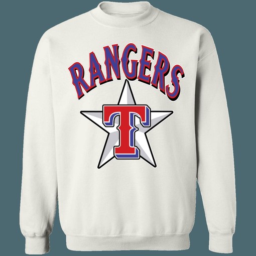 Texas Rangers LONE STAR Vintage MLB Crewneck Sweatshirt Hoodie Shirt - For Baseball Fans - Image 4