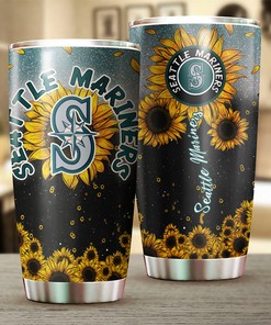 Texas Rangers MLB Tumbler with Elegant Sunflower Design and Iconic MLB Logo