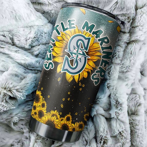 Texas Rangers MLB Tumbler with Elegant Sunflower Design and Iconic MLB Logo - Image 2