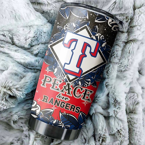 Texas Rangers Message of Harmony Peace Love MLB Tumbler with a Pun and MLB Design