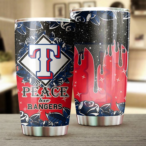 Texas Rangers Message of Harmony Peace Love MLB Tumbler with a Pun and MLB Design - Image 2