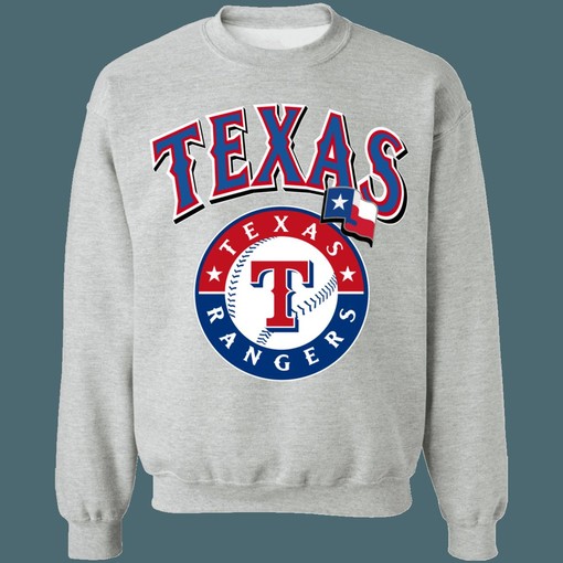 Texas Rangers Vintage MLB Crewneck Sweatshirt Hoodie Shirt - For Baseball Fans