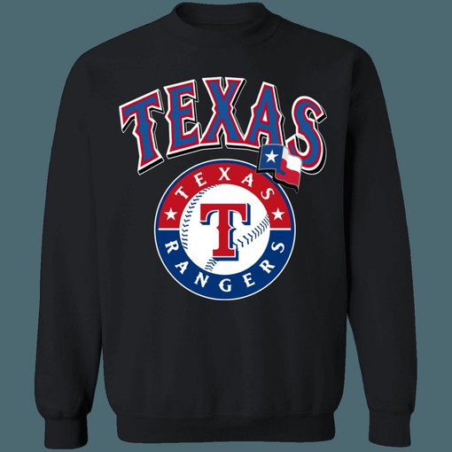 Texas Rangers Vintage MLB Crewneck Sweatshirt Hoodie Shirt - For Baseball Fans - Image 4