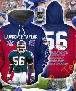 Thank You for the Memories with Lawrance Taylor Nfl Giants Signed 3D Hoodie