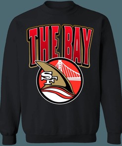 The Bay 49ers x Sharks x Warriors NFL/NHL/NBA Mash-Up Unisex Sweatshirt Hoodie Shirt - Multisport Fan Gear