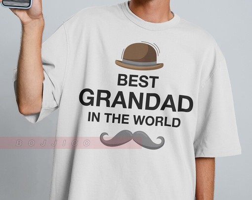 The Best Grandad in the World Unisex Tee, Vintage Gift for Grandad from Grandkids, Officially World's Best Man Grandpa - Image 2