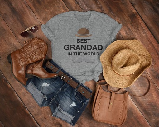 The Best Grandad in the World Unisex Tee, Vintage Gift for Grandad from Grandkids, Officially World's Best Man Grandpa - Image 3