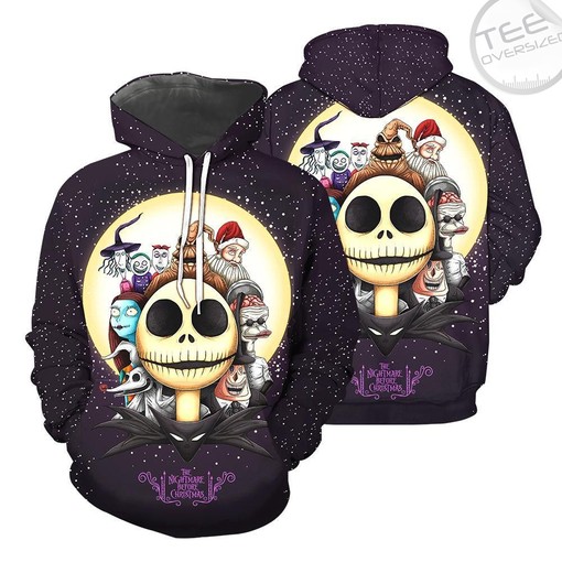 The Nightmare Before Christmas 3D Hoodie with All Over Print Jack Skellington Design