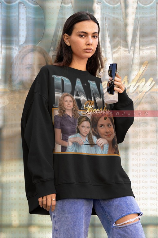 The Office Pam Beesly Retro T-Shirt, Actress Jenna Fischer Sweatshirt, Jim, Pam, Dwight Merch, Movie Shirts for Women