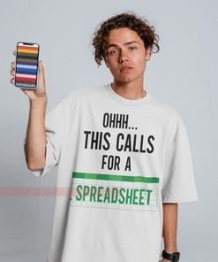 This Calls For A Spreadsheet Shirt, Data Analyst and Accountant Gift, Minimalist Movie Shirts, CPA and Actuary Shirt