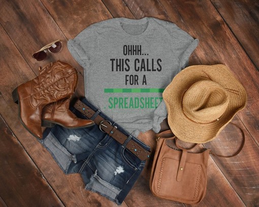 This Calls For A Spreadsheet Shirt, Data Analyst and Accountant Gift, Minimalist Movie Shirts, CPA and Actuary Shirt - Image 3