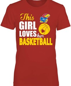 This Girl Loves Kansas Basketball Jayhawks Shirt - NCAA Shirts for Women