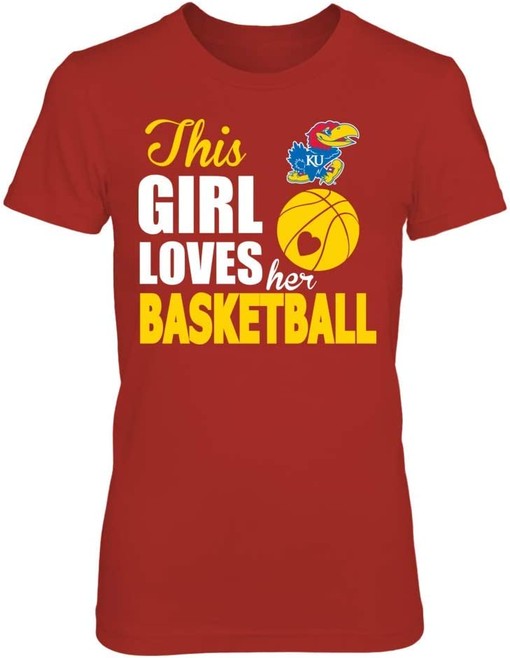 This Girl Loves Kansas Basketball Jayhawks Shirt - NCAA Shirts for Women