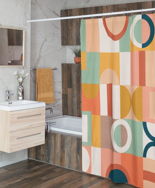 Timeless Mid Century Modern Shower Curtains, MCM Shower Accessory, Retro Bathroom Decor - Image 4