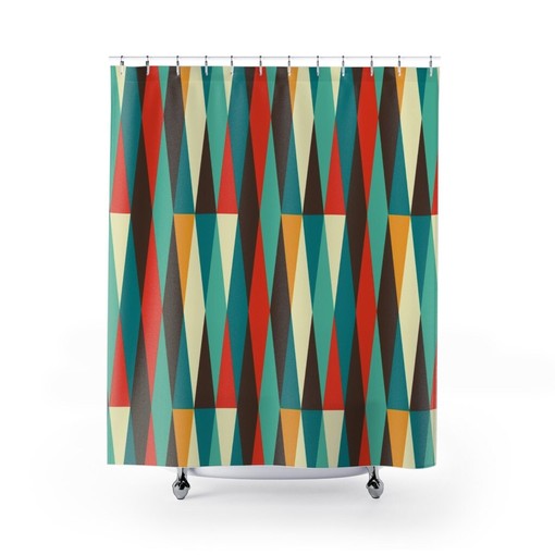 Timeless Mid Century Modern Shower Curtains - MCM Shower Accessory for Modern Bathrooms - Image 2