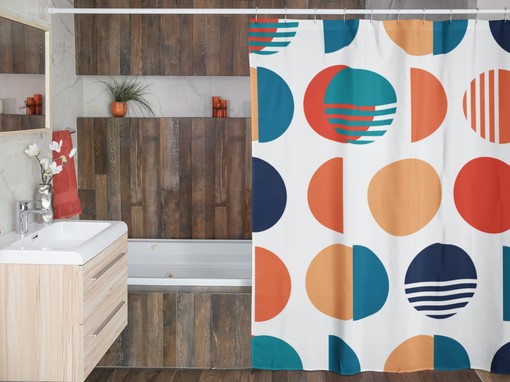 Timeless Mid Century Modern Shower Curtains - MCM Shower Accessory with Retro Style