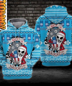 Tis the Season for Bud Light in a 3D Jack Skellington Christmas Hoodie with Custom All Over Print Design
