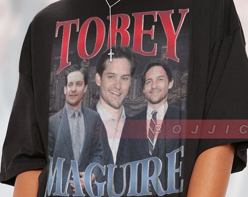 Tobey Maguire Homage Tshirt, Tobey Maguire Vintage Shirt, Vintage Tobey Maguire Poster Shirt, Andrew Garfield Shirt - Image 2