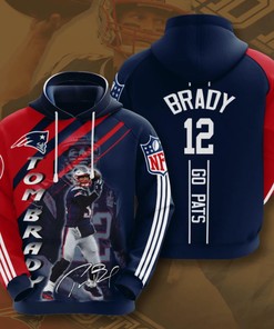 Tom Brady Go Pats Player Quote All Over Print 3D Hoodie with Inspirational Message