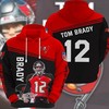 Tom Brady Tampa Bay Buccaneers Lightweight Prints All Over Print 3D Hoodie for Football Lovers
