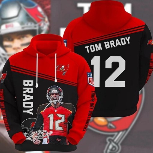 Tom Brady Tampa Bay Buccaneers Lightweight Prints All Over Print 3D Hoodie for Football Lovers
