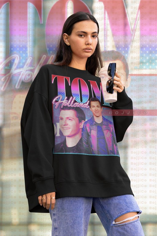 Tom Holland Homage Sweater, Vintage sweatshirt, Tom Holland Fan Tees, Retro Movie Shirts, Movie Shirts for Men