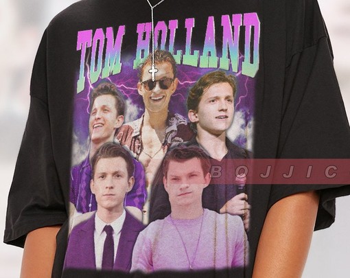 Tom Holland Retro Sweater, Tom Holland Homage Tshirt, Tom Holland Fan Tees, Classic Movie T Shirts - Image 2