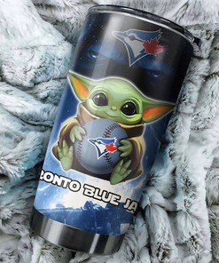 Toronto Blue Jays Baby Yoda Edition Personalized Tumbler - MLB Logo Tumbler
