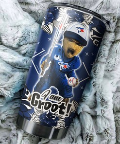 Toronto Blue Jays Baseball Fans I Am Groot Design Personalized Tumbler - Baseball Tumbler Design