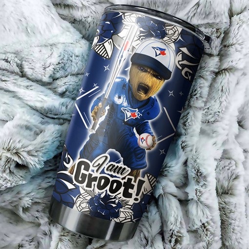 Toronto Blue Jays Baseball Fans I Am Groot Design Personalized Tumbler - Baseball Tumbler Design